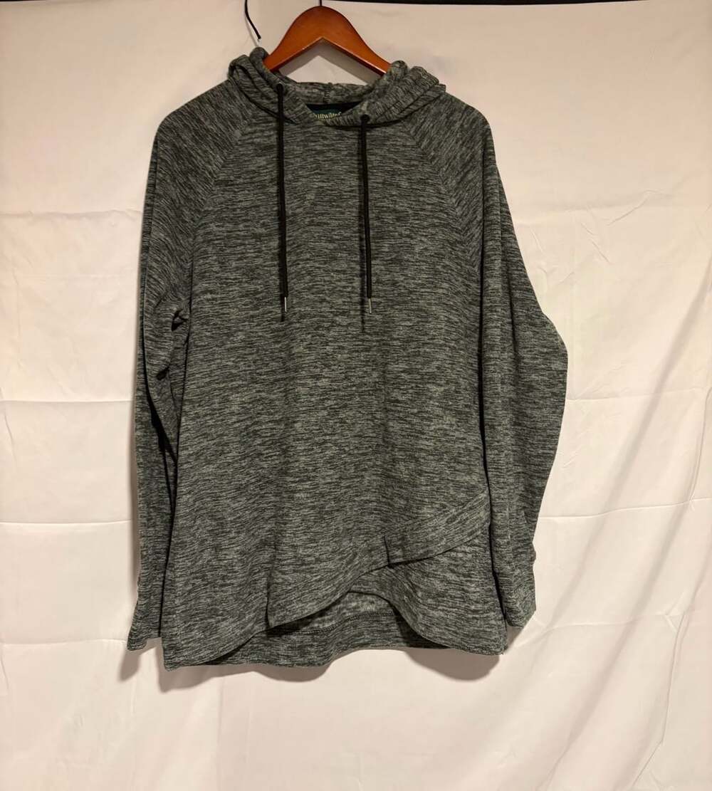 Stillwater Supply Co. Heather Grey Long Sleeve Crossover Hoodie Sweatshirt XL